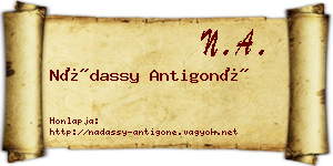 Nádassy Antigoné névjegykártya